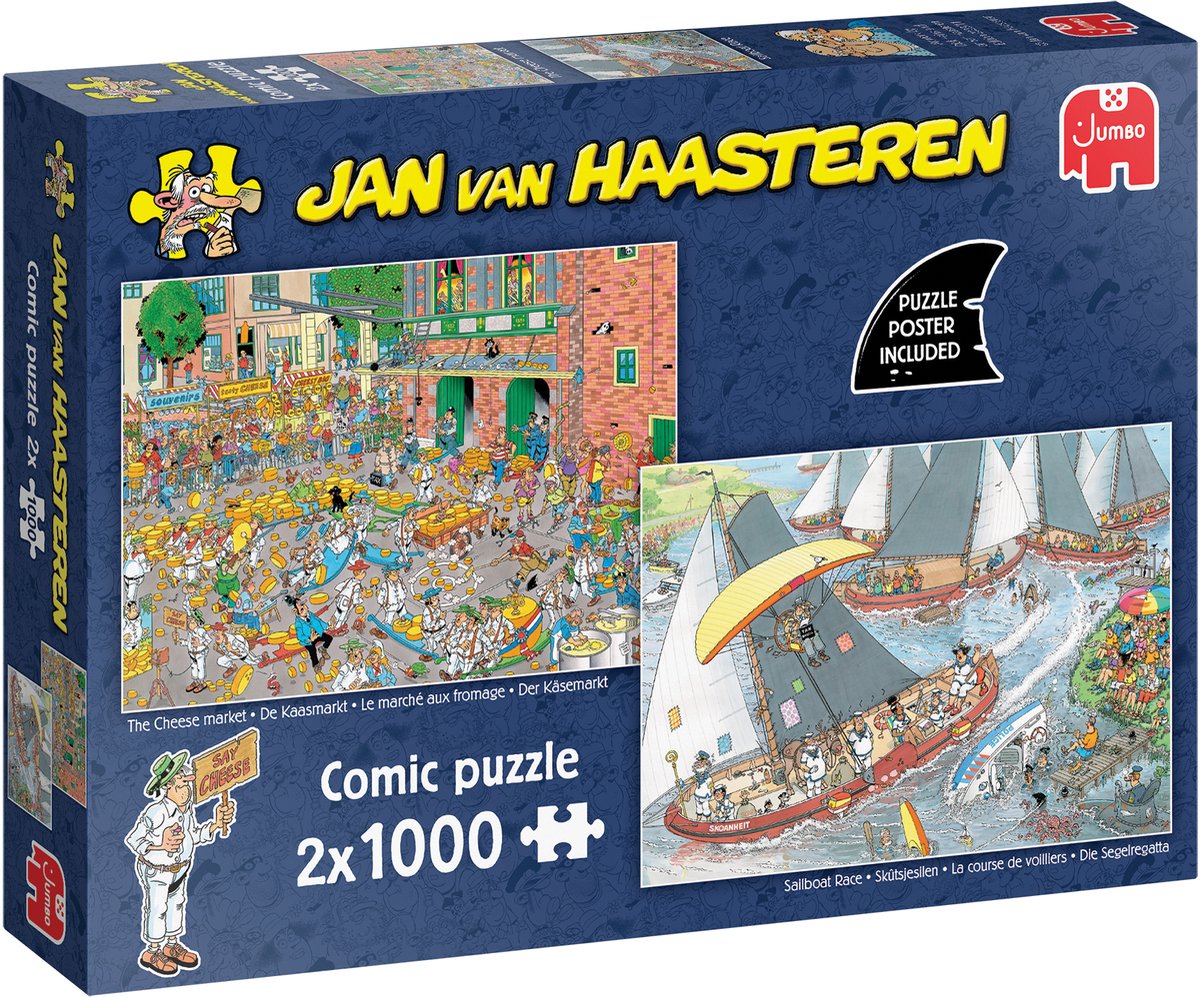 Jan Van Haasteren legpuzzel - de kaasmarkt & skutsjesilen - 2x1000st.