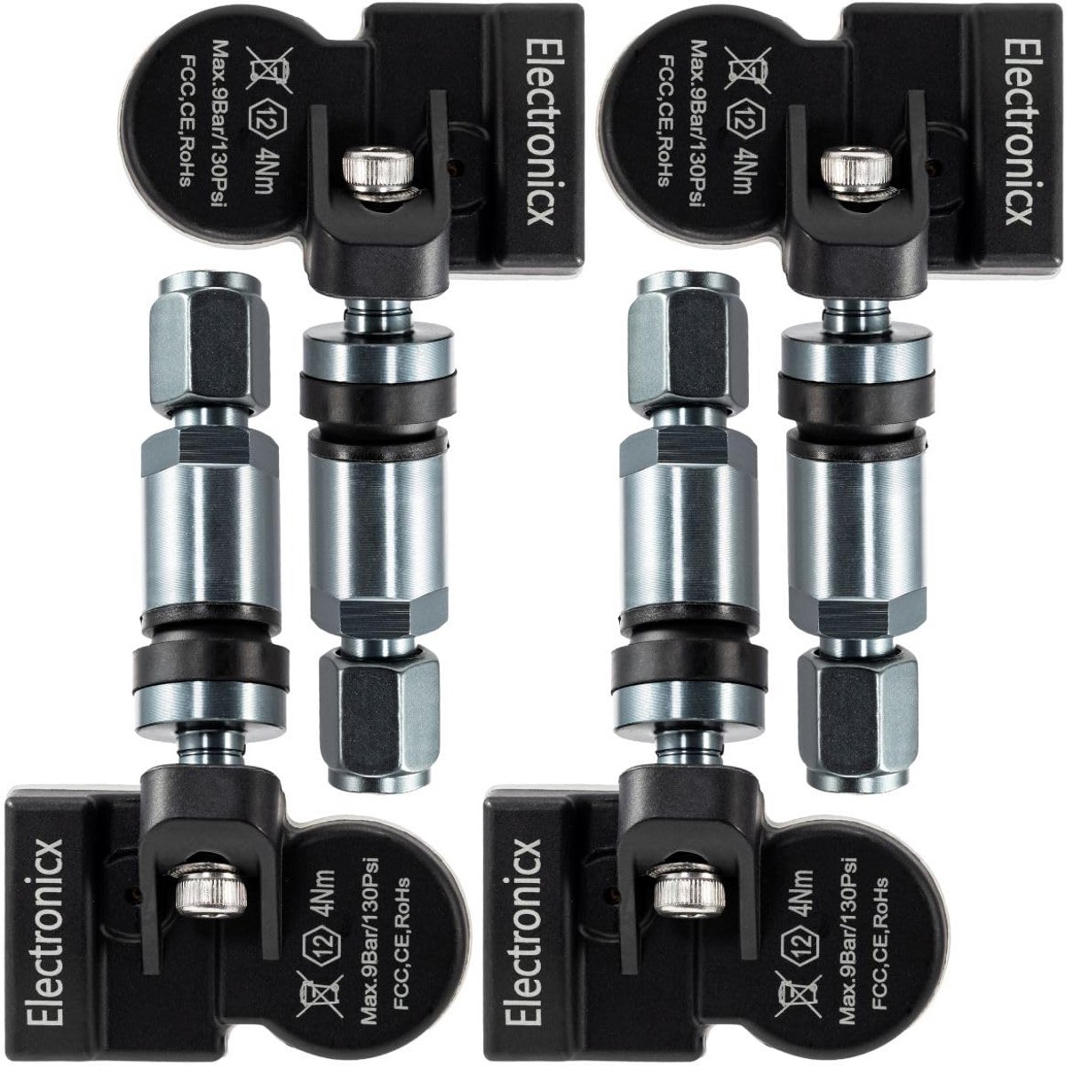4 Stuks RDKS TPMS Sensoren 433 MHz voor Bandenspanningscontrolesysteem Metaal