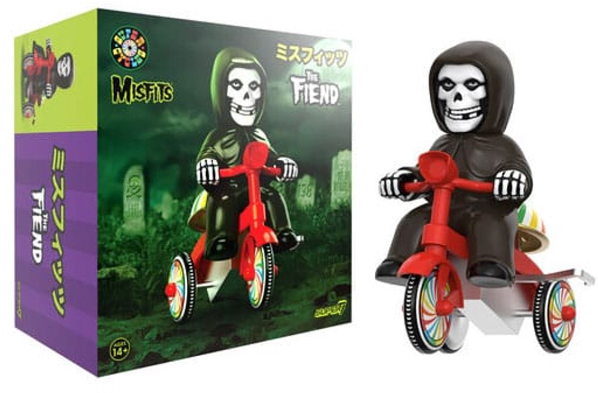 Super7 Misfits Super Cycles Action Figure Mummy Boy (Black met Red Trike) 13 cm Action Figuur