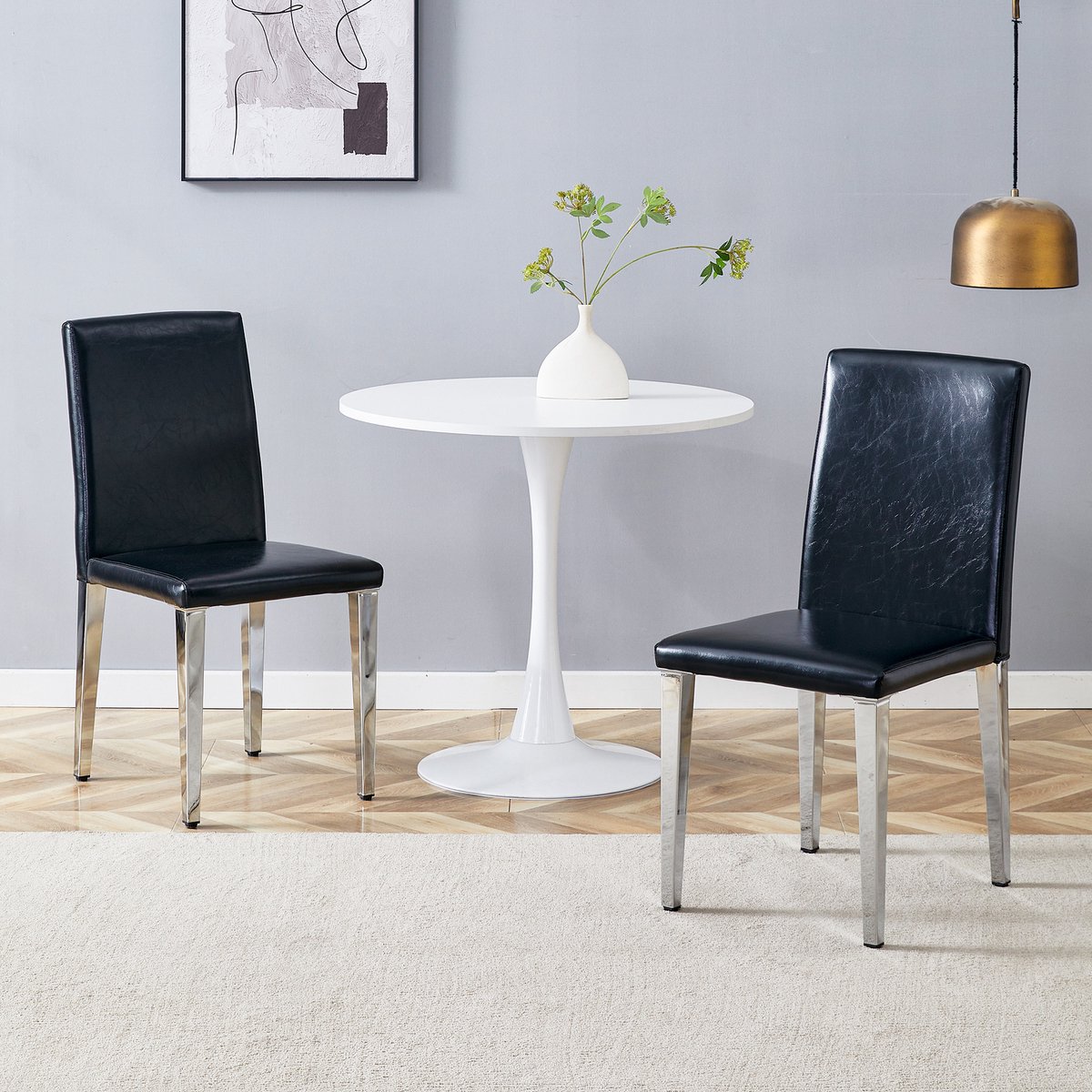 STILVORA Eetkamerstoel 90 Cm - Set Van 2 - Minimalistisch Design Met Ergonomische Rugleuni