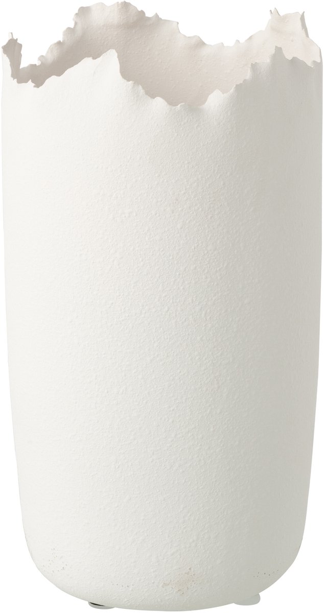 J-Line vaas Onregelmatig - keramiek - wit - large