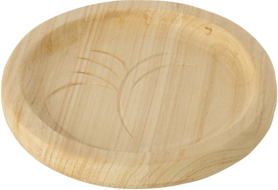 J-line Plateau décoratif Feuille - bois - naturel - small - 2 pièces