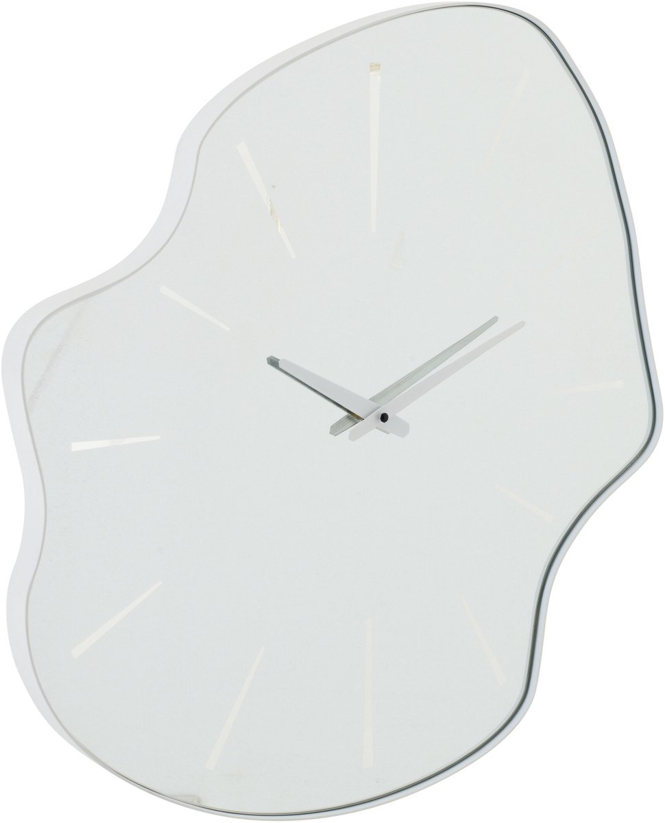 J-Line klok Onregelmatig - glas - wit