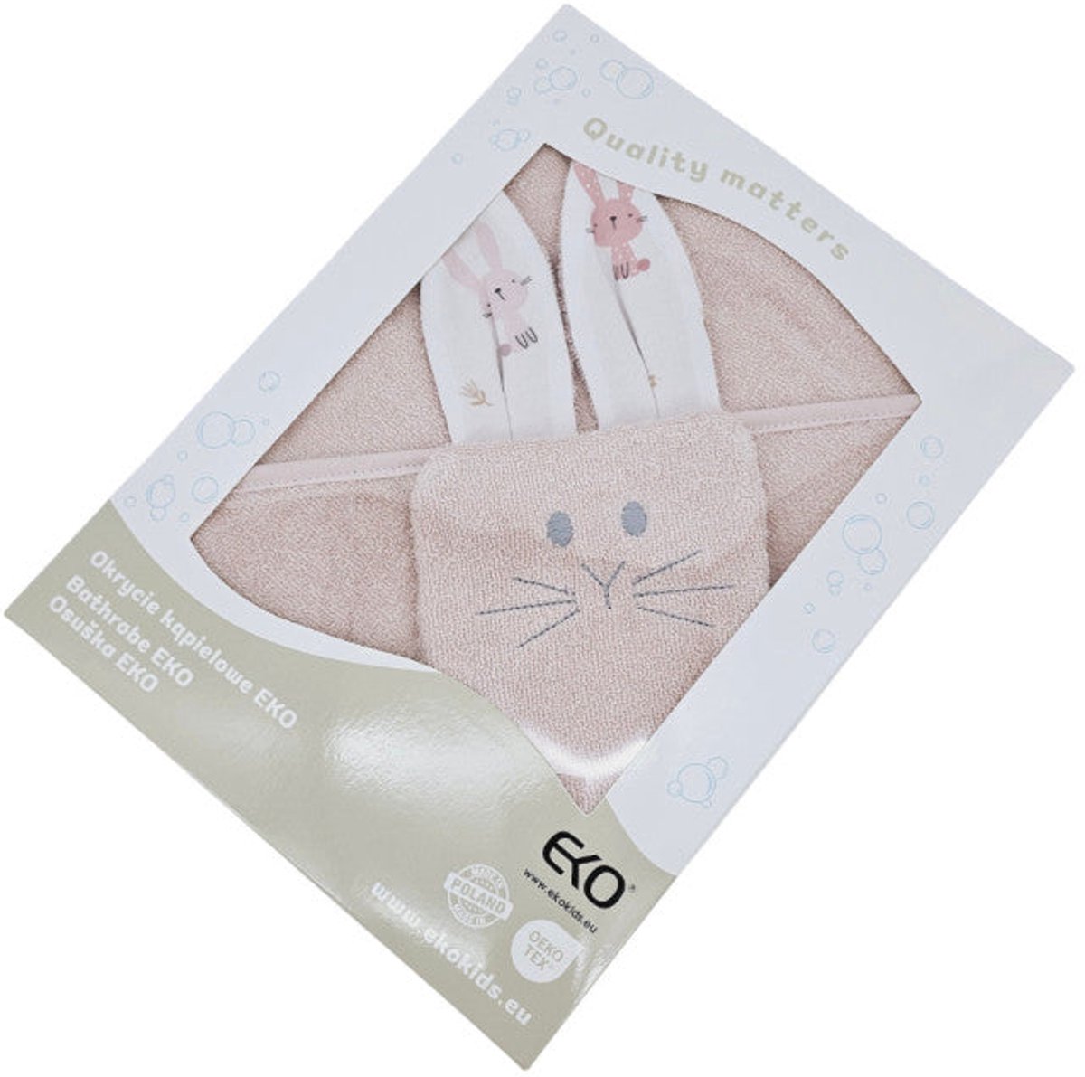 Cotton bath cover and eco flannel Bunny