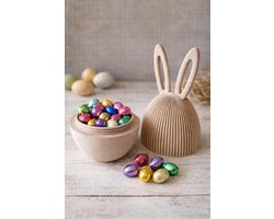 Paashaas japandi stijl 19cm potje voor verassing of eitjes - Stijlvolle voorjaarsdecoratie voor Pasen 2026