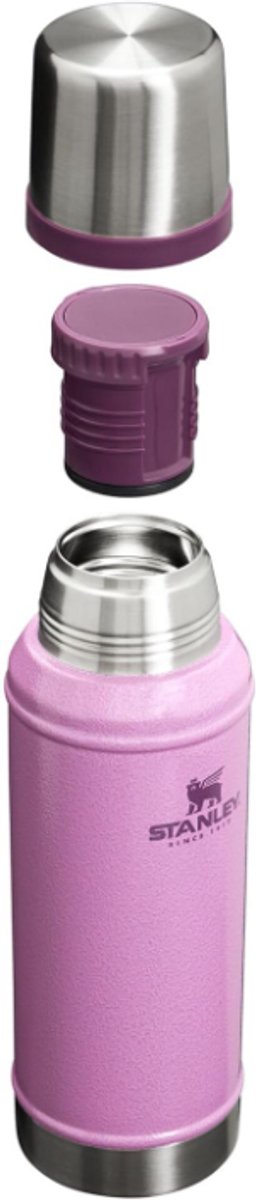 Stanley Classic Legendary Vacuum Bottle 0.94L (Hammertone Lilac) – Thermosfles RVS – Dubbelwandige Vacuüm Isolatie – Lekvrij – Houdt Drank 24 Uur Warm/Koud – Duurzame Outdoor Drinkfles – foto 2