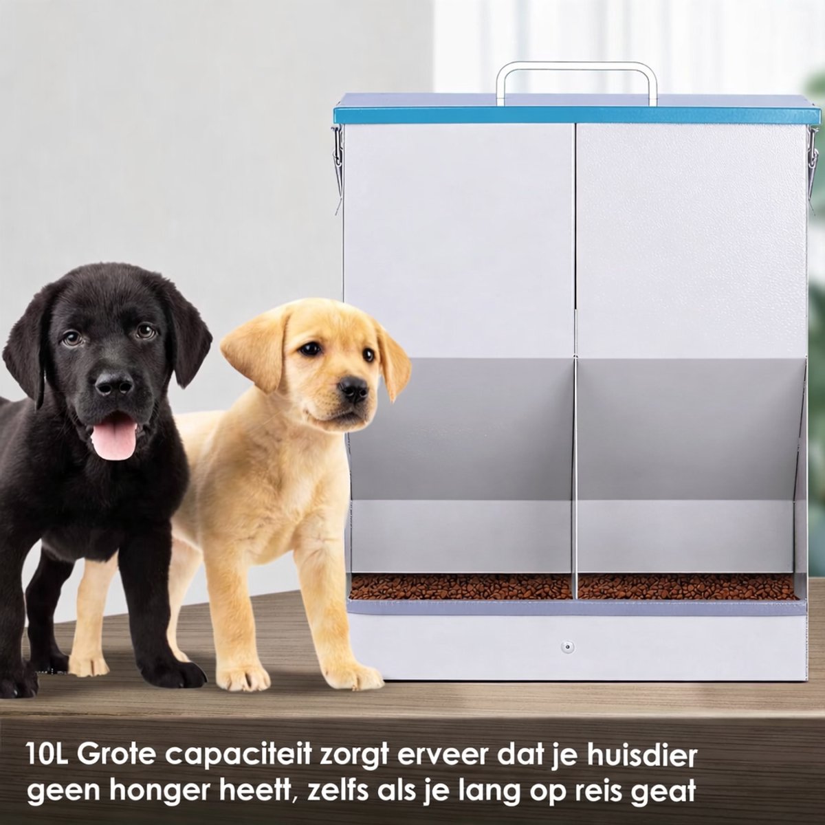 Automatische Voerautomaat 10L voor Katten met Dubbele - afbeelding 2