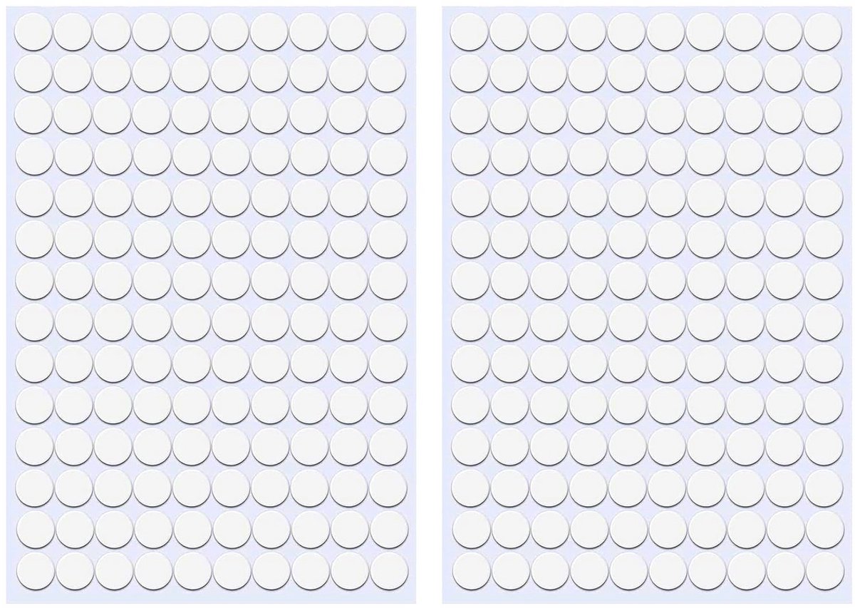 140x Zelfklevende Schroefgat Stickers Wit - Afdekdoppen voor Meubels en Kasten (12mm)