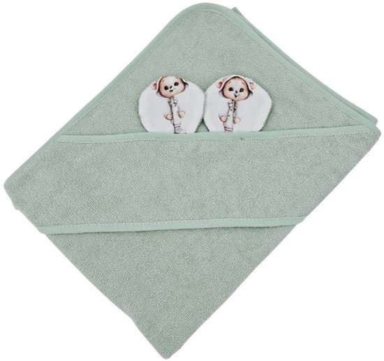 Bamboo bath cover GARDENER BEAR/MINT van Merkloos — afbeelding 4