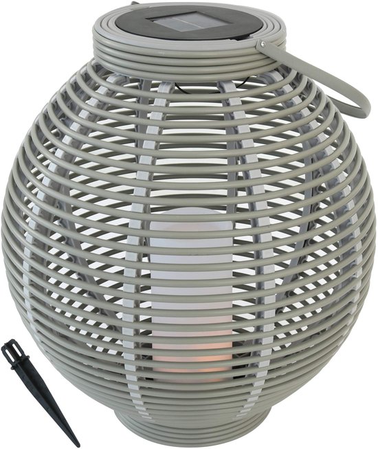 Rotan Solar Lantaarn – IP65 Waterdicht, Hangend Of Staand Voor Tuin Terras