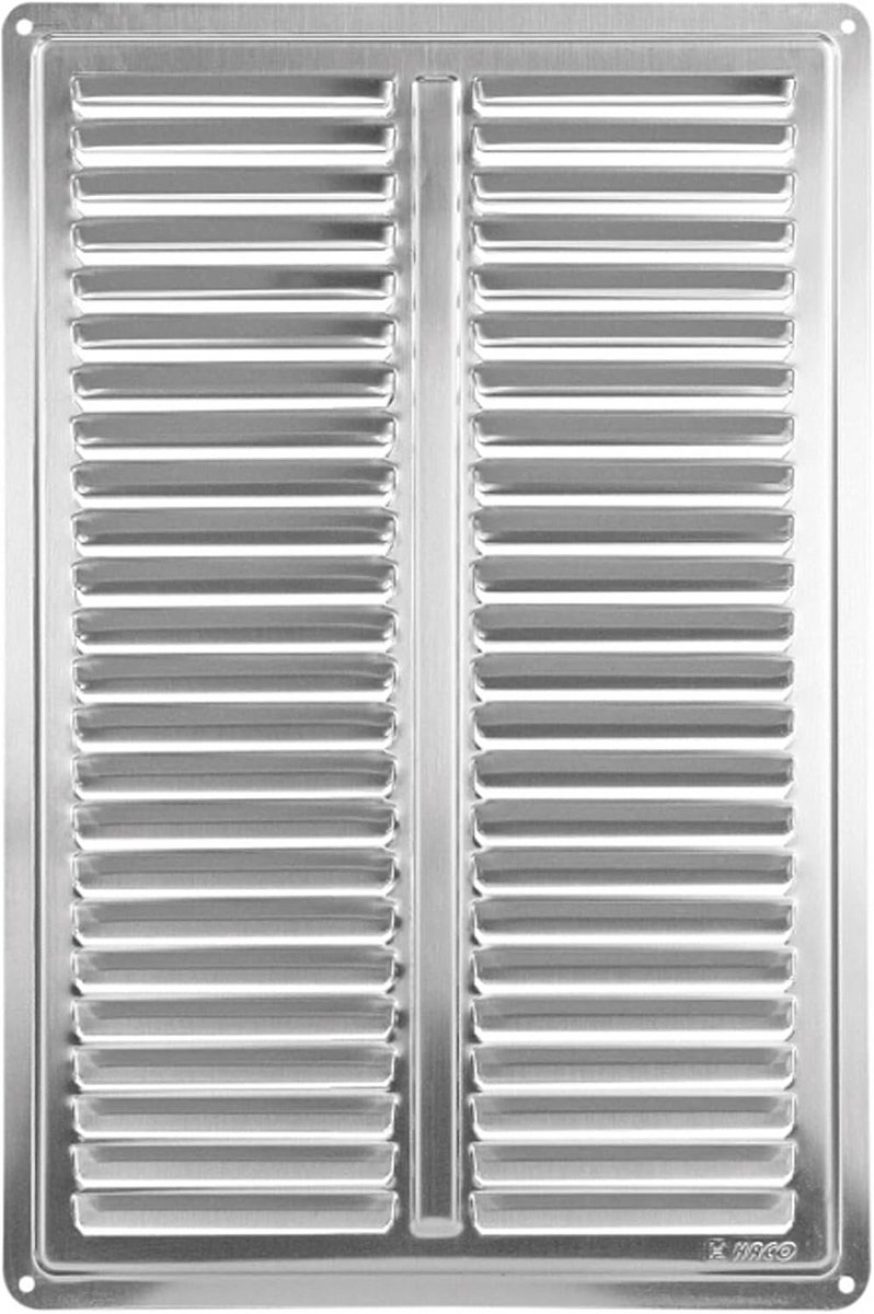 Ventilatierooster RVS met Vaste Lamellen voor Toevoer en Afvoer Lucht 200x300 mm