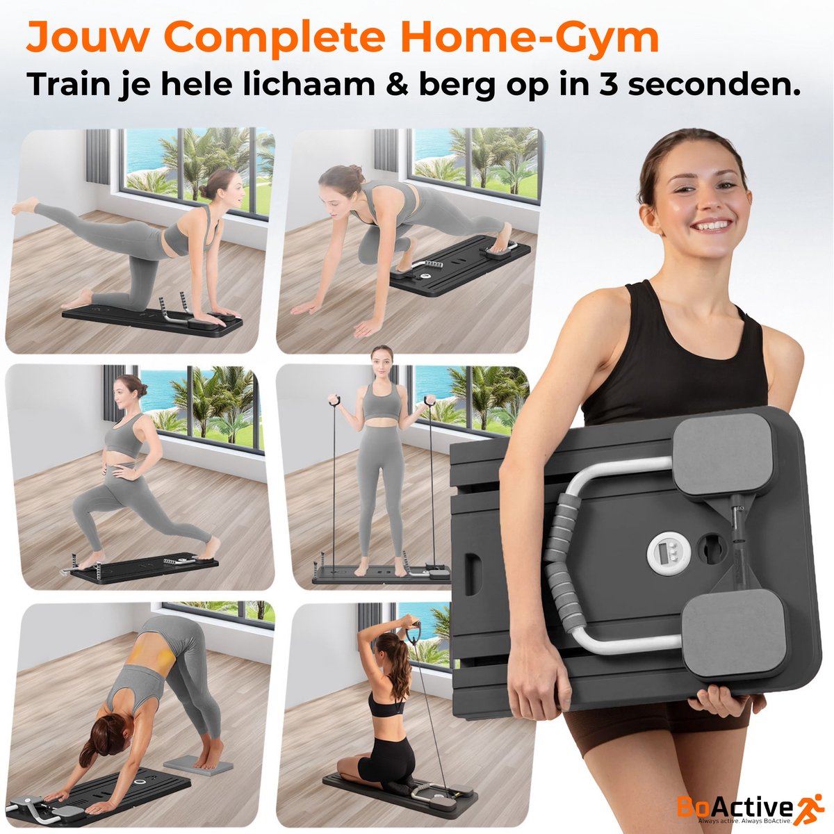 BoActive® Pilates Board Opvouwbaar met Weerstandsbanden - afbeelding 2