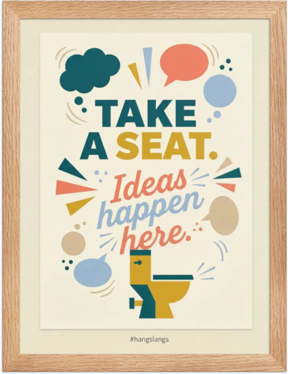 Funny Toilet Poster “Seat” – Quirky Wall Art Print – Home & Living Room Décor – 30×40 cm /