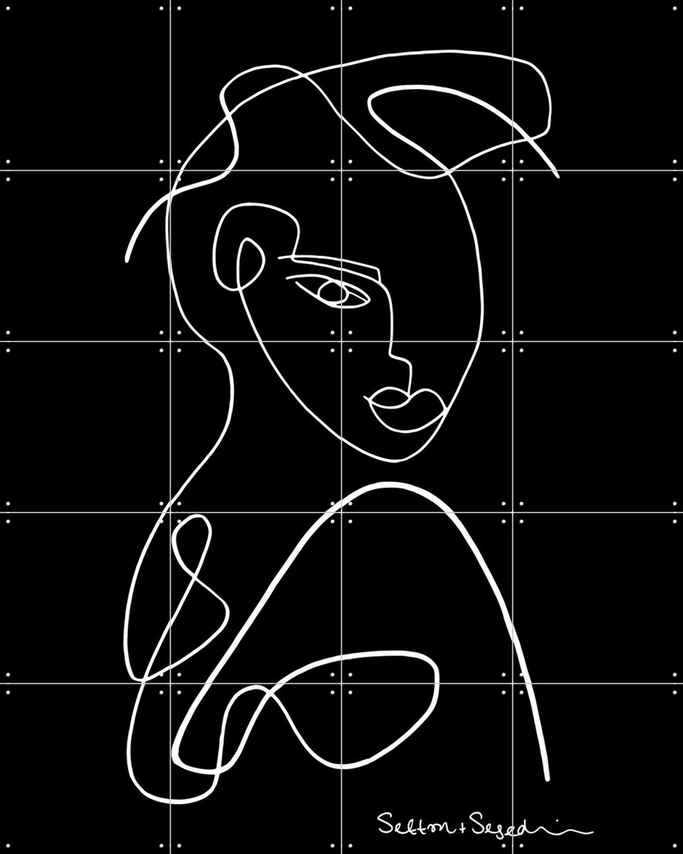 IXXI The Glance black, Sefton & Segedin - 80 x 100 cm - Gratis ophangtool - Grote wanddecoratie en posters - Line art, Minimalisme, Illustraties