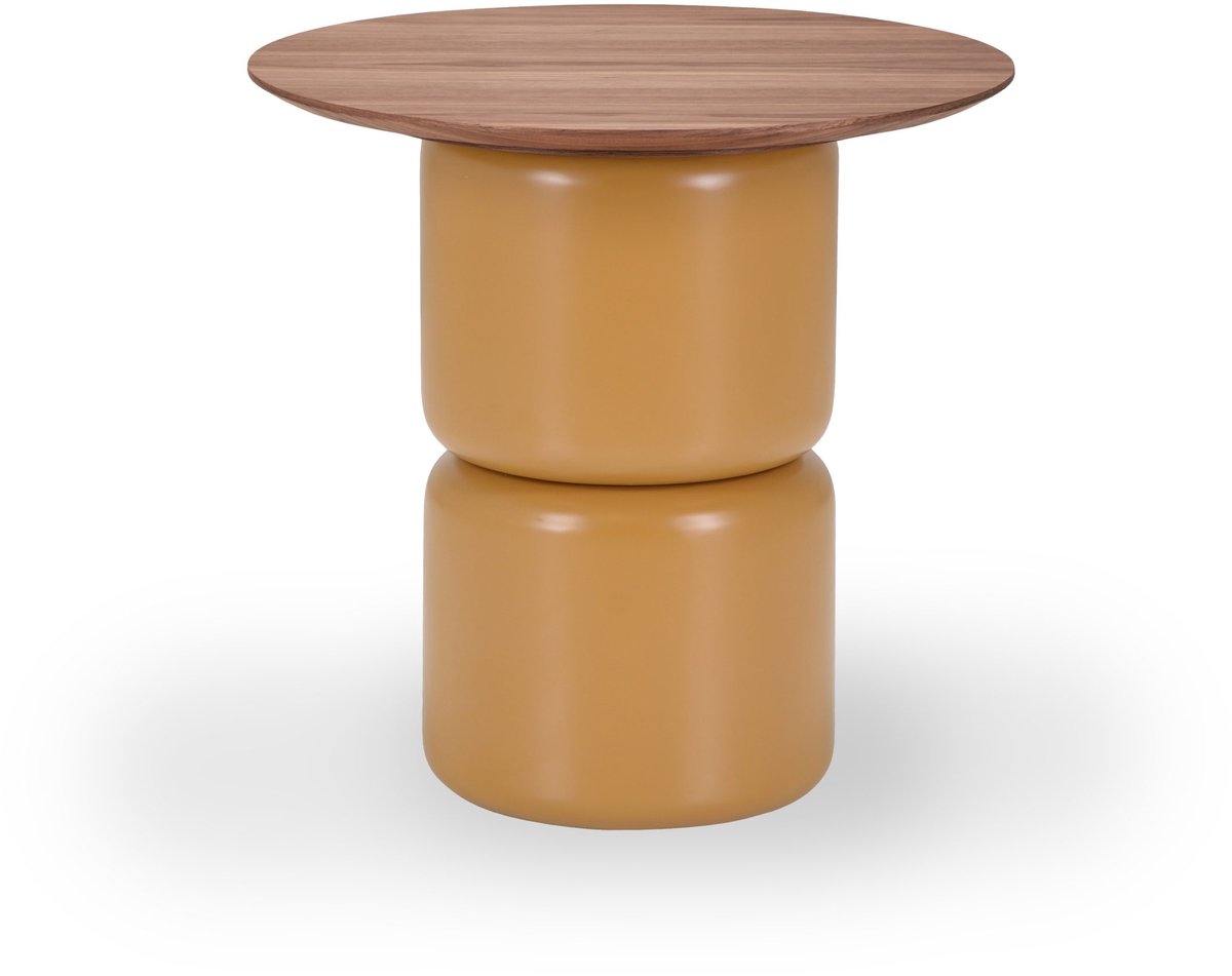Icon Living - Bijzettafel Sarah 006 Rond 55x53 Walnoot Poot Cognac