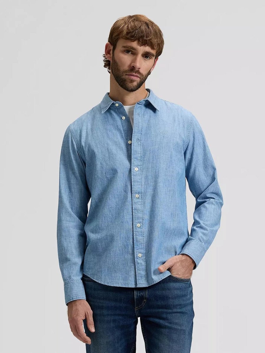 Lee Regulart Shirt Light Chambray Blauw