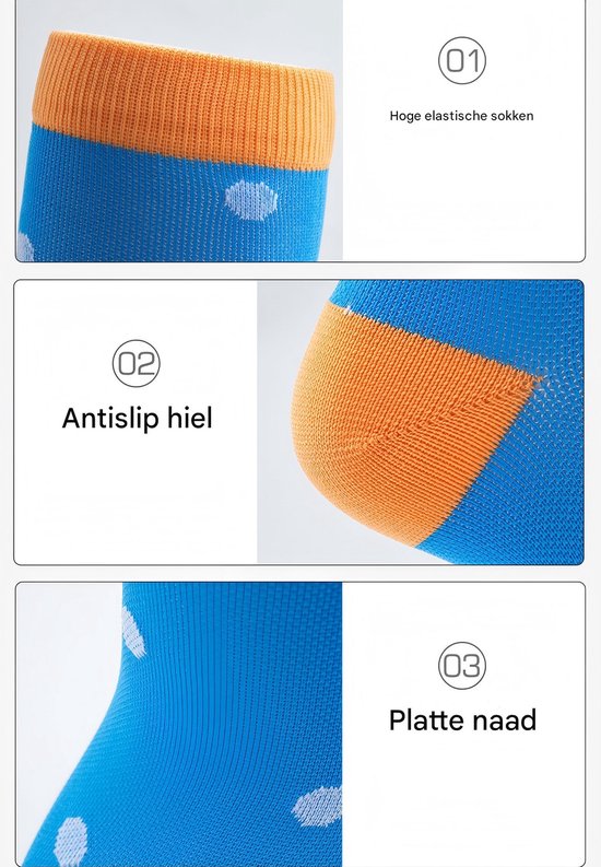 Set van 6 paar lange kousen - Compressiesokken - Sportcompressiesokken - Compressiesokken combiset - Lange compressiesokken voor dames - Compressiesokken voor dames - Elastische yogasokken - Kuitsokken - L/XL van Merkloos — afbeelding 2