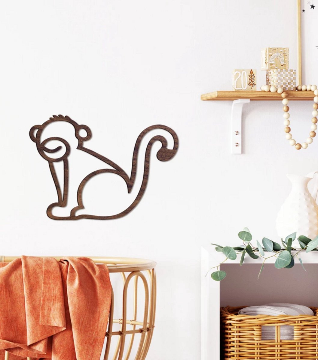 Monkey Wall Decor Home - Kwekerij / Kinderen / Dieren / Kinderkamer/kinderkamer/babykamer/ wanddecoratie/monkey decoratie