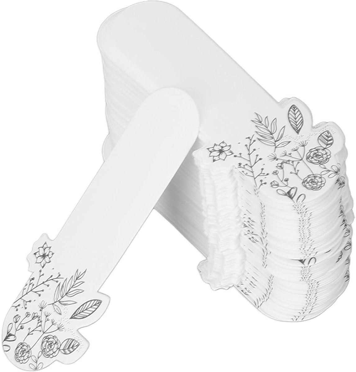 100 stuks teststrips voor parfum en etherische oliën, bloemenprint, wit, aromatherapie.