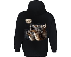 Wolf Howling At The Moon The Coloured House Hoodie M