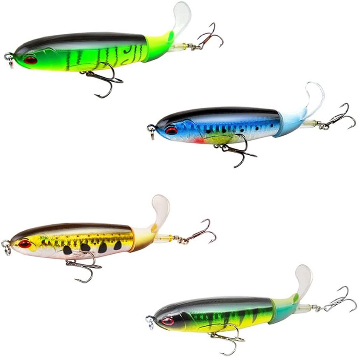 Set Topwater Wobblers Vissen Hengelsport Kunstaas - 4 Stuks