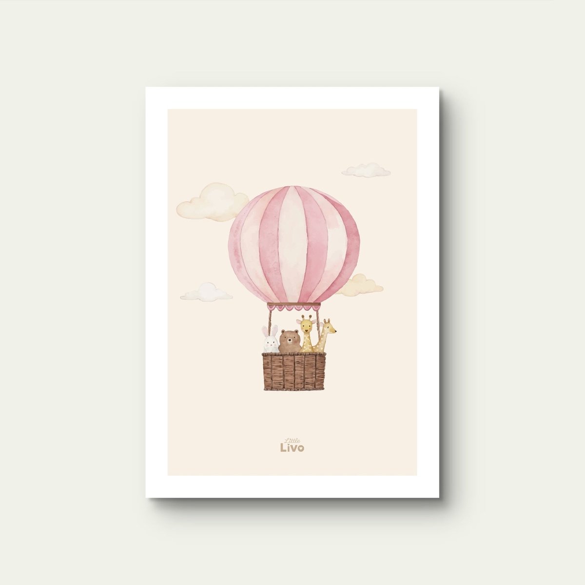 Little Livo Kinderposter De Grote Ballonreis – Poster Kinderkamer – Muurdecoratie – 50 x 70 cm – Mat – 250 g/m² Papier