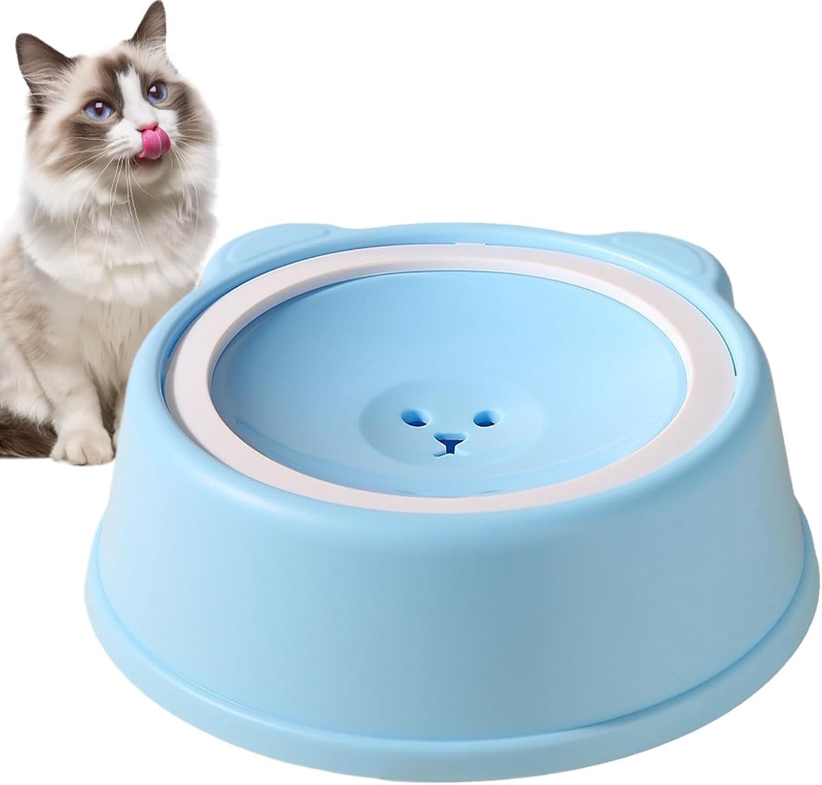 Famanu - Anti-spatten drinkbak om langzaam te drinken | Antislip drijvende kom voor honden | voor gezinnen met meerdere dieren, reizen, kooi, katten, puppy's en
