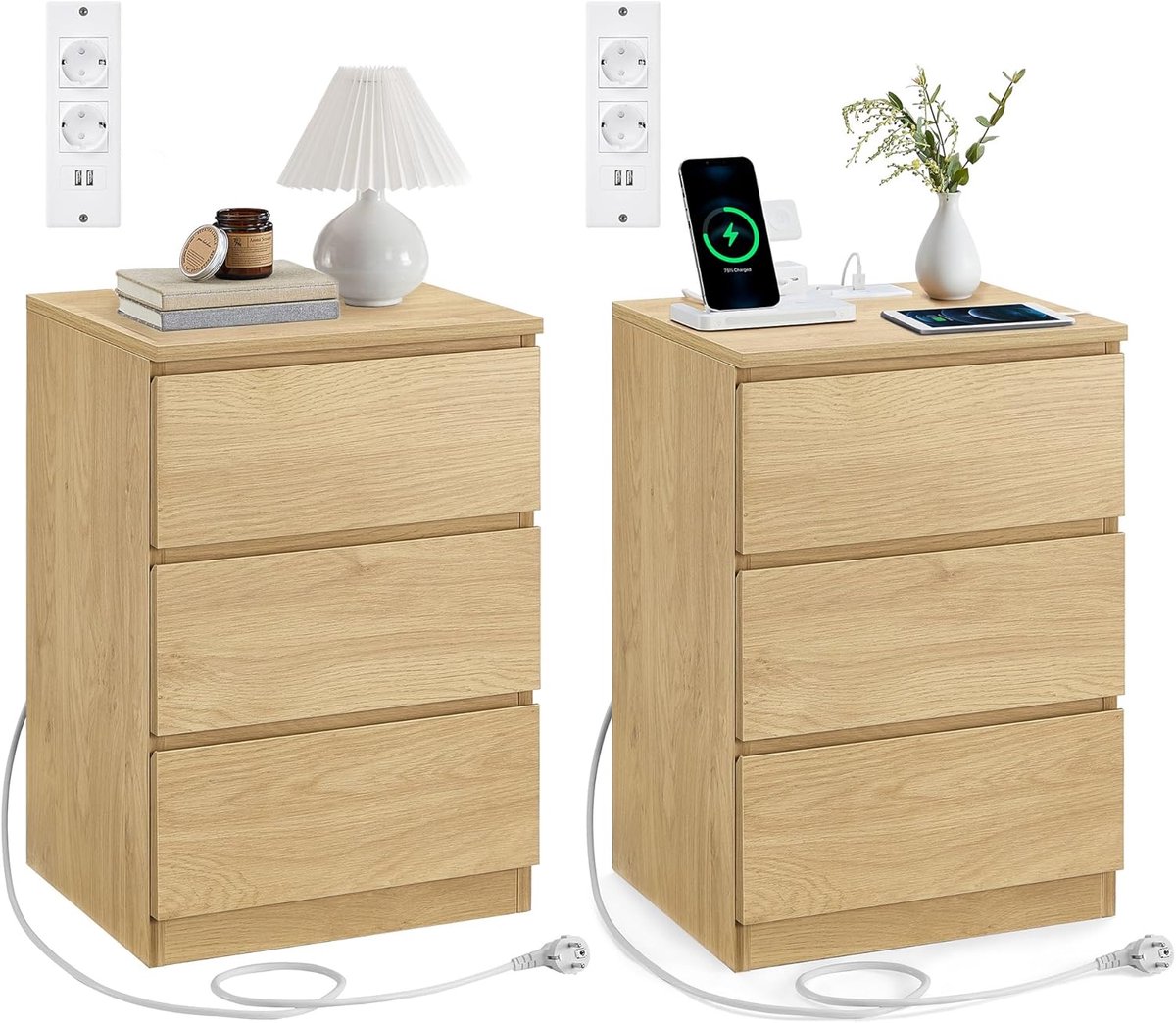 Nachtkastje – Modern – 3 lades – Strogeel