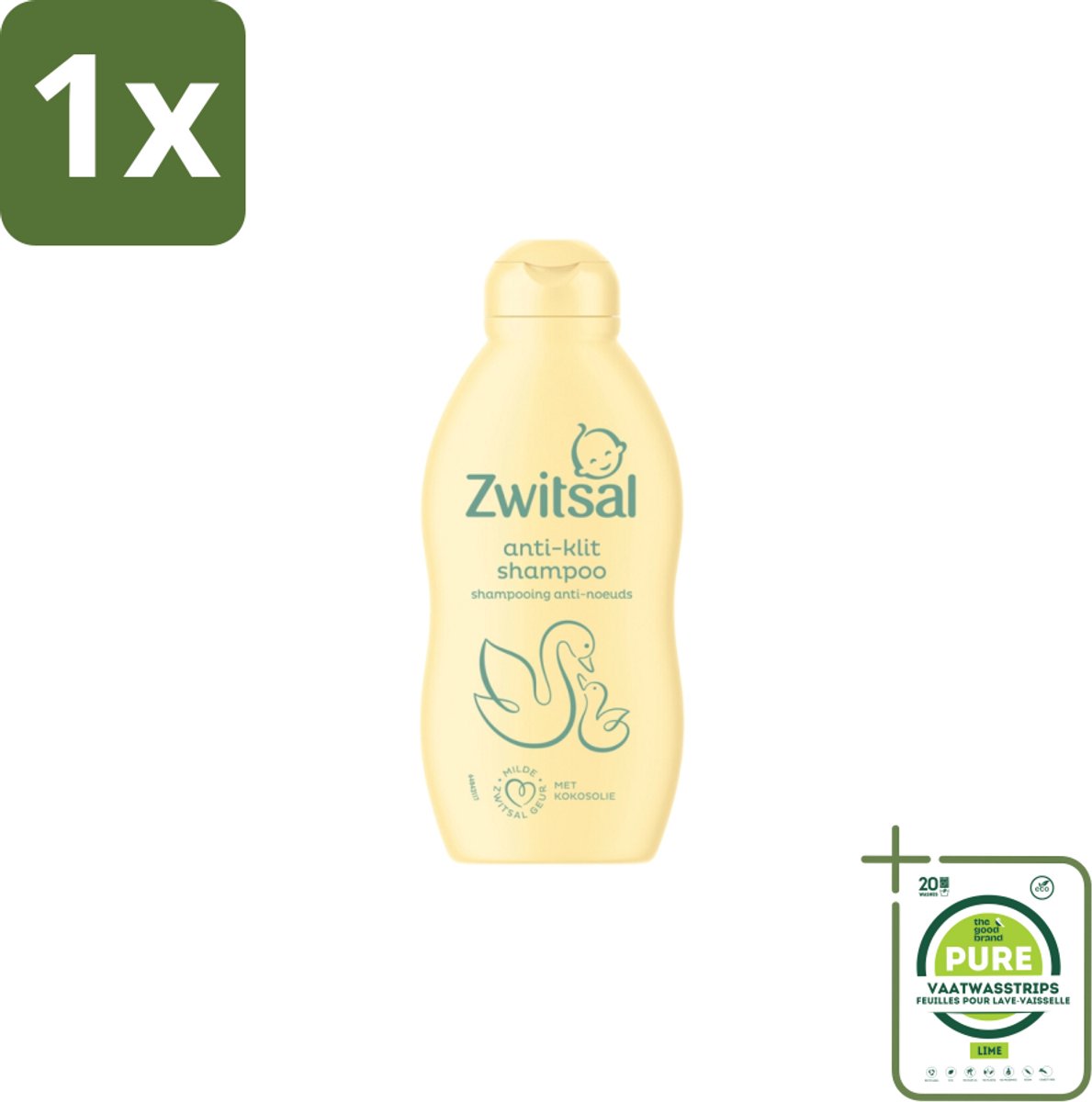 1 x Zwitsal Shampoo Anti-Klit 200 ml - Baby Haar Verzorging - Anti-klit Shampoo - Zwitsal Baby Shampoo - Babyhuid Verzorging - Zwitsal Anti-klit