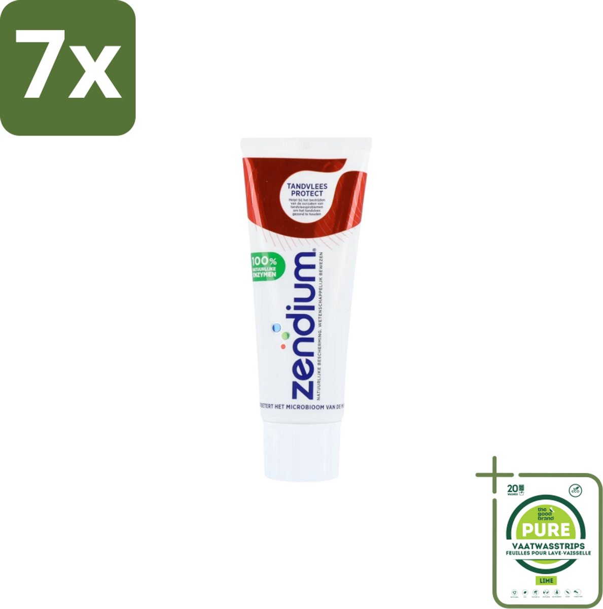 7 x Zendium – Tandpasta – Tandvlees Protect – 75 ml - Grootverpakking - Tandvleesbescherming - Gevoelig Tandvlees - Natuurlijke Tandpasta - Mondgezondheid - Fluoride