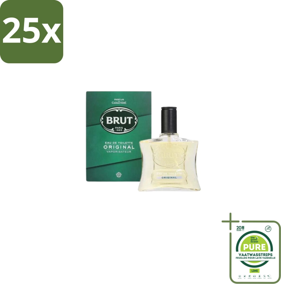 25 x Brut – Eau de Toilette – Original – 100 ml - Grootverpakking - Brut Original - Eau De Toilette - Geur - Parfum - Lavendel