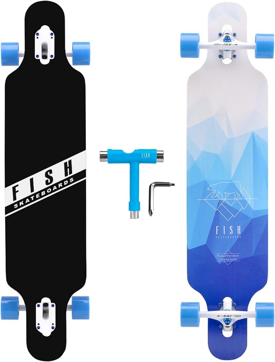 Adfi Longboard Skateboard Compleet voor Volwassenen en Tieners