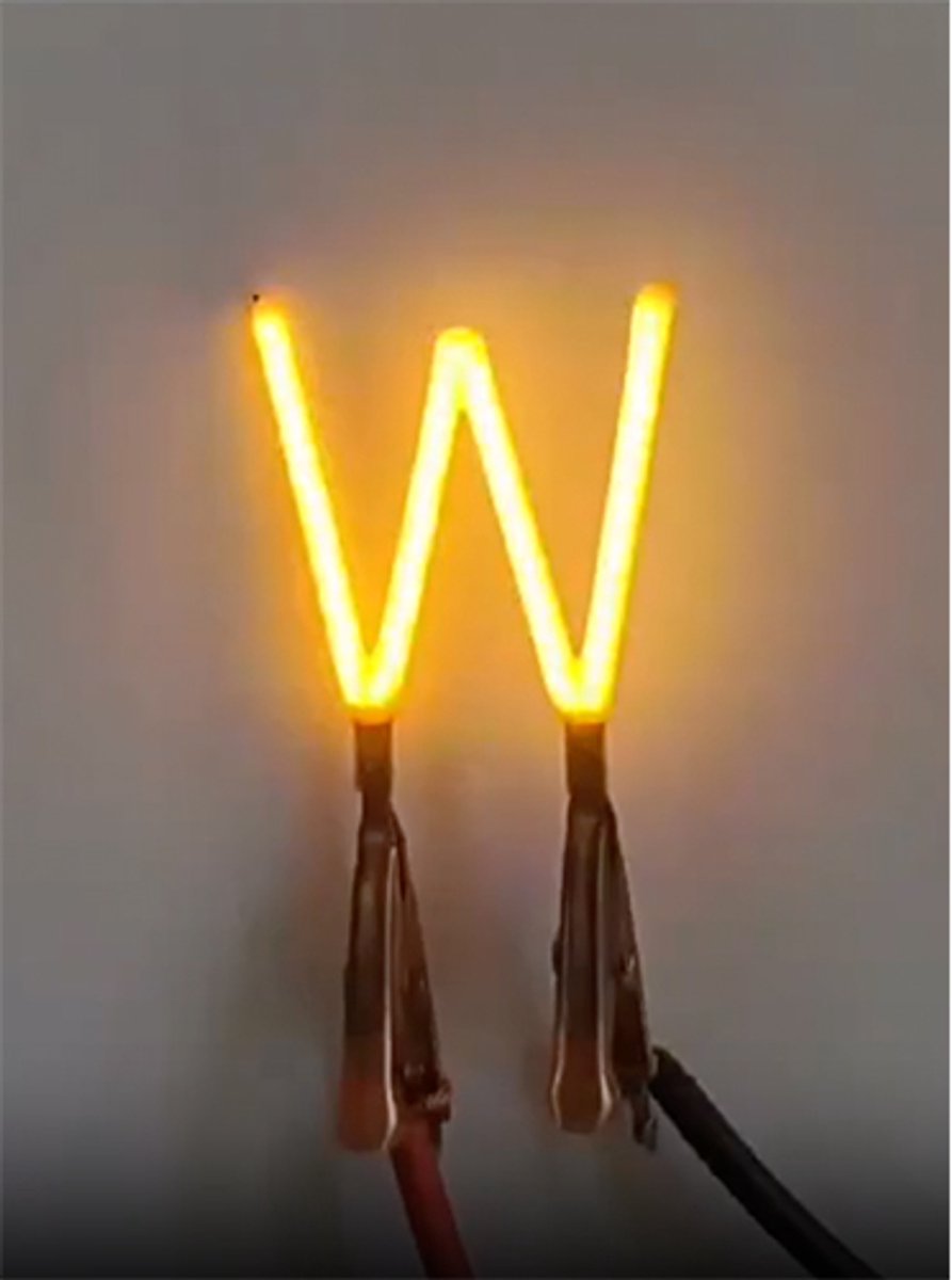 -W- COB LED 3V Filament Letter Geel 3 x 3 cm FPC 2200K 1W Warm-wit