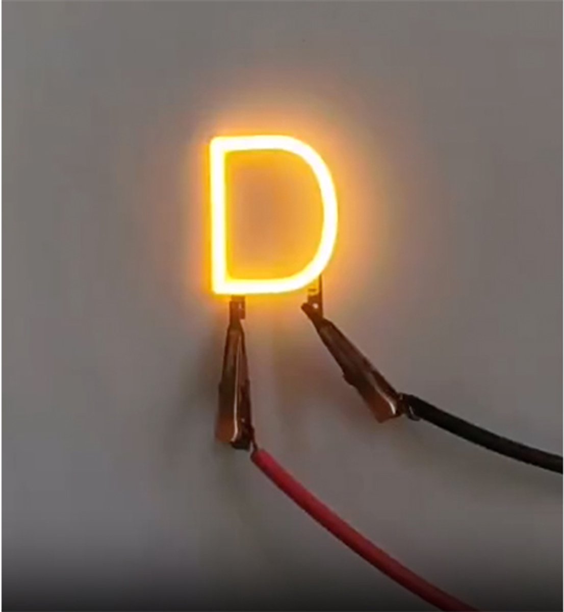 -D- COB LED 3V Filament Letter Geel 3 x 3 cm FPC 2200K 1W Warm-wit