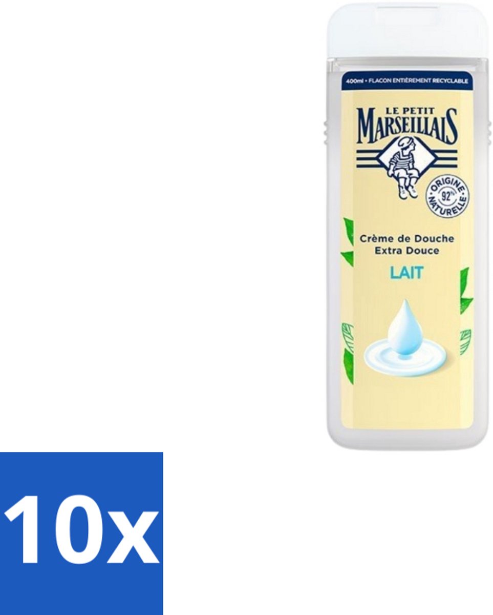 Le Petit Marseillais – Douchecrème – Lait – 400 ml - Bulkverpakking - 10 stuks