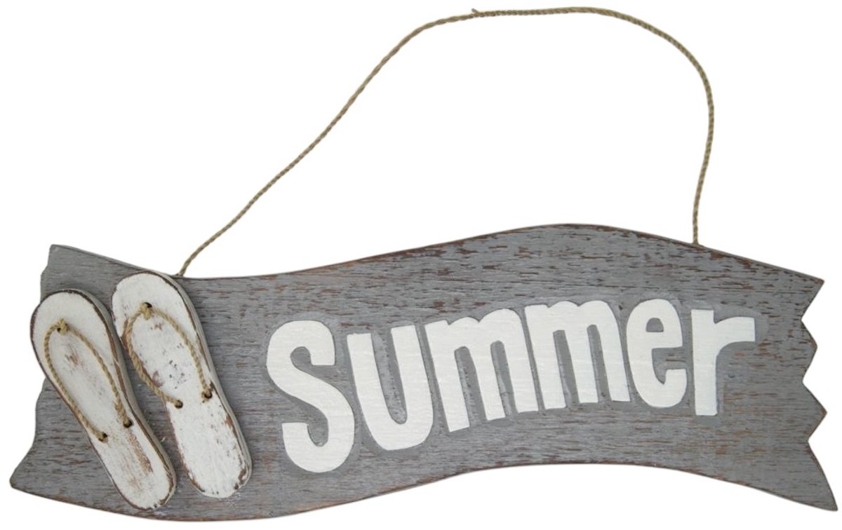 Tekstbord Dion SUMMER slipper grijs 30x12 cm