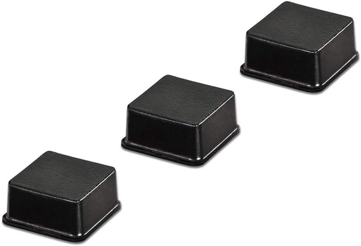 Zelfklevende Vierkante Rubberen Bumperpads 19.8mm voor Meubels en Elektronica - 25 Stuks Zwart