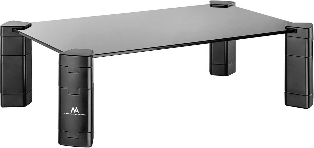 In Hoogte Verstelbare Bureausteun voor Monitor en Laptop van Gehard Glas