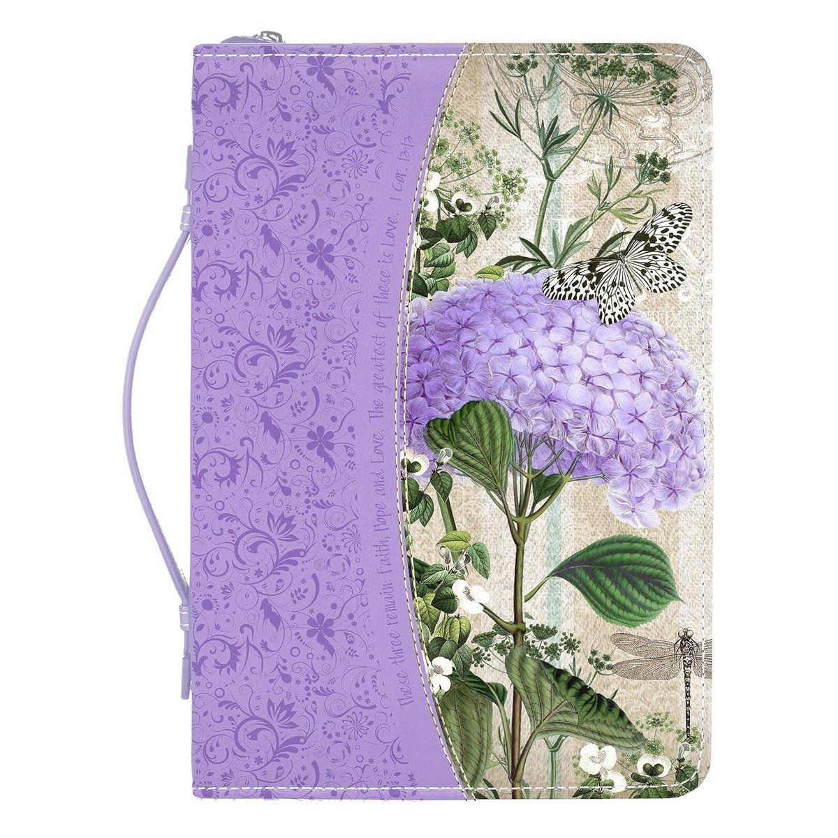 Notitieboek Leren Look Paars Hortensia Bloemen Geloof Hoop Liefde A5