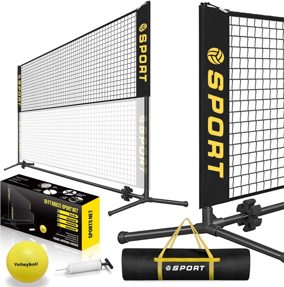Draagbaar Mini Tennisnet voor Kinderen en Volwassenen - 3 Meter