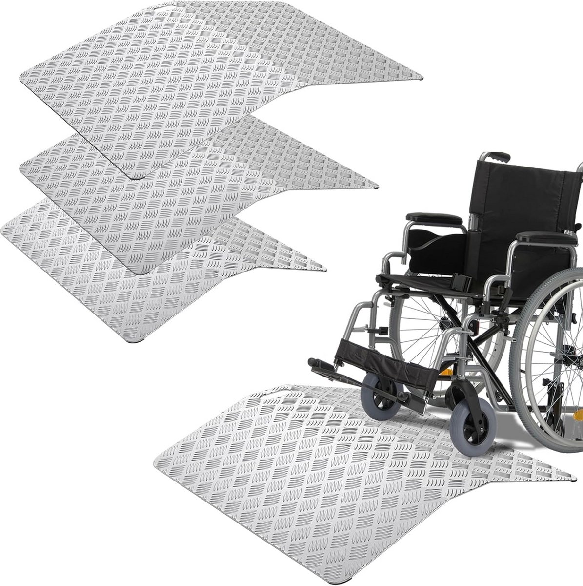 Drempelhelling Aluminium - Rolstoel Oprit voor Drempels en Trappen - Antislip en Draagbaar tot 270 kg