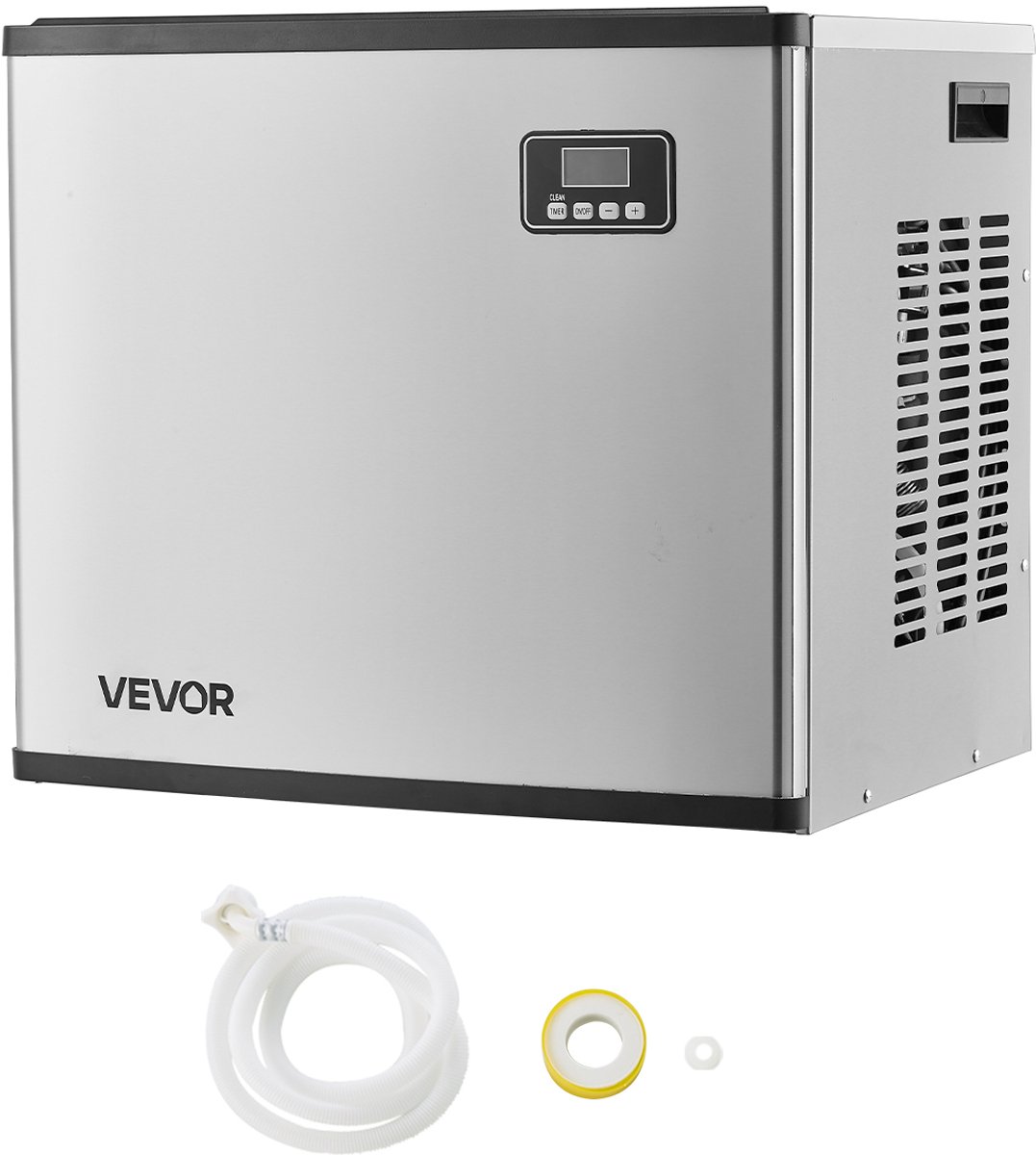 VEVOR Commerciële Ijsmachine (Alleen Kop), 181,4 Kg/dag Roestvrijstalen Ijsmachine met Zelfreiniging, Tijdgestuurde Ijsproductie, Instelbare Dikte, voor Restaurants, Bars, Cafés en Hotels