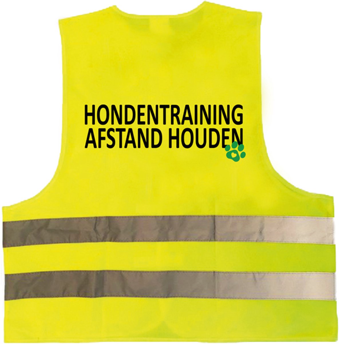Veiligheidshesje/vest - Hondentraining afstand houden - One size - De gele hond, voor signalering en veiligheid.