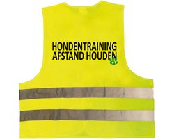 Veiligheidshesje/vest - Hondentraining afstand houden - One size - De gele hond, voor signalering en veiligheid.