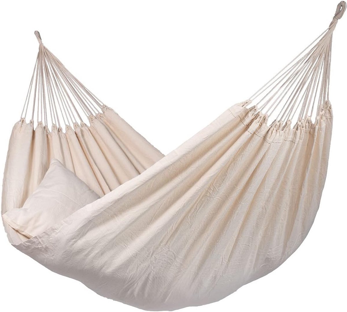 Biologische Hangmat voor Buiten en Binnen met Houten Spreiders