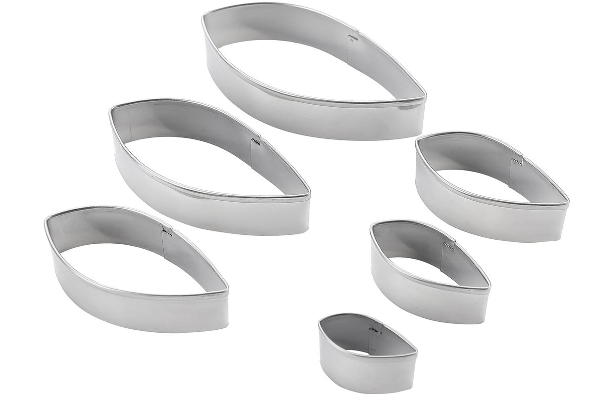 Koekjesvormpje glad ovaal zilver