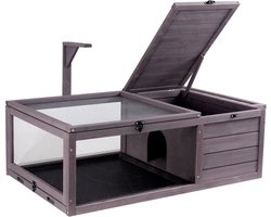 VEVOR Schildpaddenverblijf Schildpaddenhuis Terrarium Gemaakt van Hout 96,5x61x33cm, Grijs