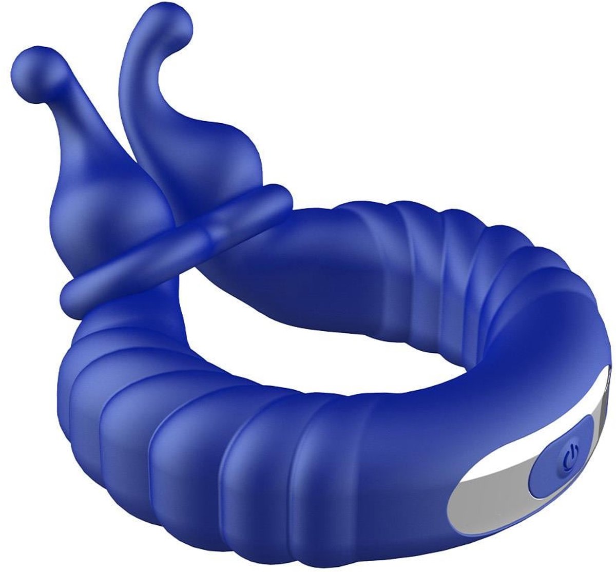 Forto F-24 getextureerd Vibrating penisring - Blauw