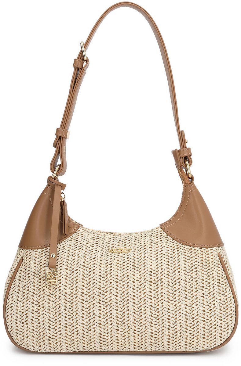 Small shoulder bag made of combined materials