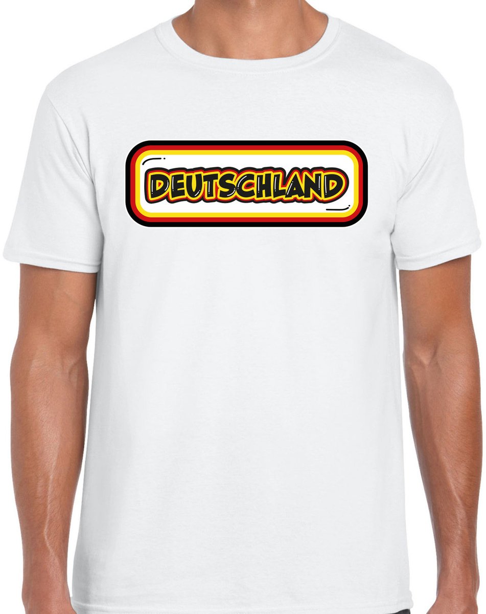 Bellatio Decorations Verkleed T-shirt voor heren - Duitsland - wit - voetbal supporter - themafeest XL